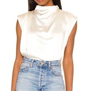 Ivory satin blouse - Revolve - size small